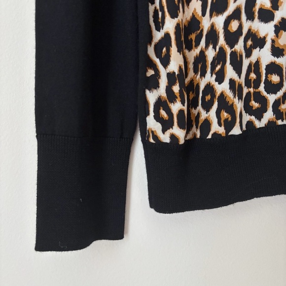 Equipment Roland Leopard Print Wool Silk Blend Sweater Small Black Pullover - Picture 4 of 8